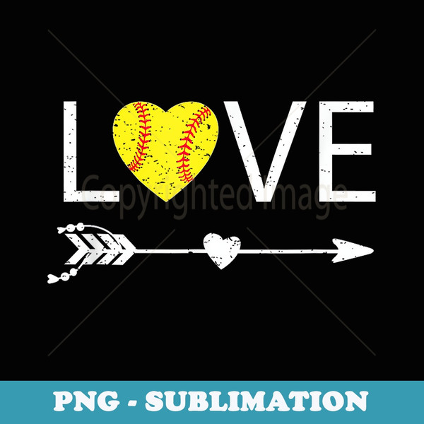 Softball Heart Love Softball Valentine's Day T - Special Edition Sublimation PNG File