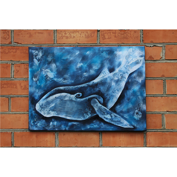 Whale Painting Fish Original Art Underwater Wall Art Maritime Artwork — копия (3) — копия.jpg