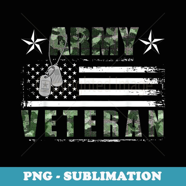 VETERAN 365 Army Veteran Camo US Flag - PNG Sublimation Digital Download