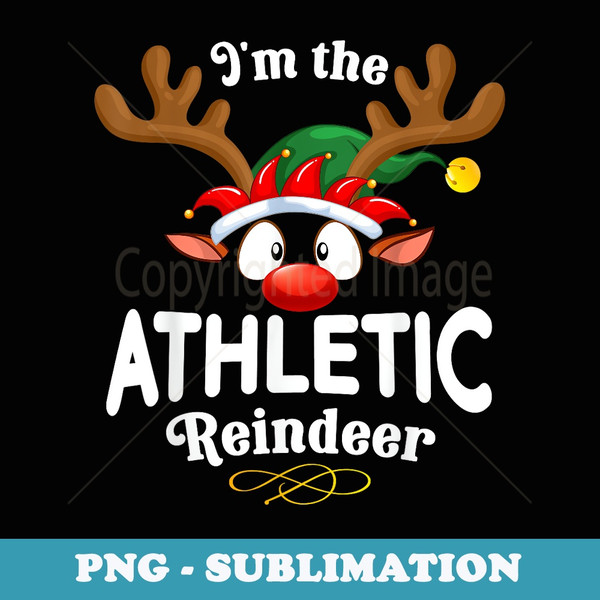 Christmas PJS Athletic XMas Reindeer Matching - High-Resolution PNG Sublimation File