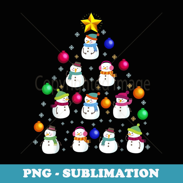 Funny Snowman Christmas Tree T Ornament Decor - Sublimation Digital Download