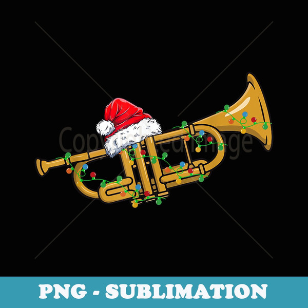 Funny Christmas Trumpet Tree Xmas Trumpet Player - Unique Sublimation PNG Download