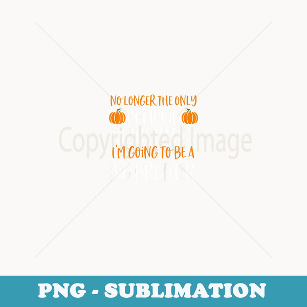 Big Brother Fall Pregnancy Announcement Halloween - Sublimation PNG File