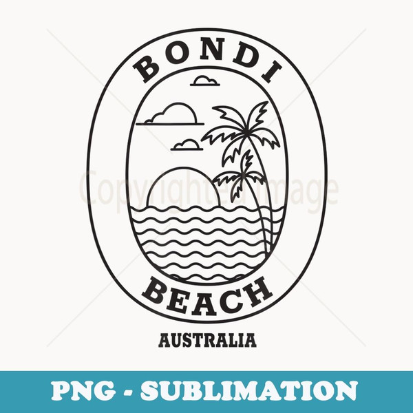 Fun Retro Bondi Beach Australia Vintage Beach Novelty Art - Signature Sublimation PNG File