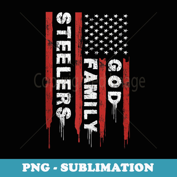 This Pro Us Flag Fathers Day God Family Steelers - Retro PNG Sublimation Digital Download