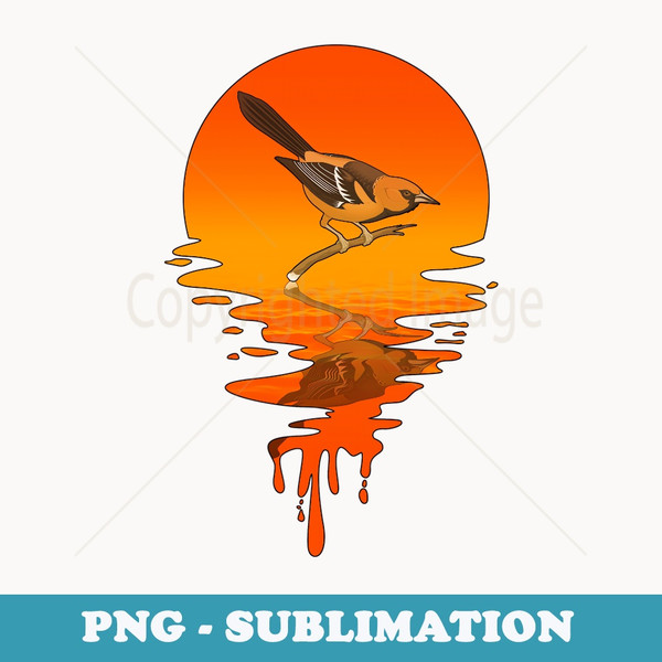 Vintage Retro Style Baltimore Oriole - Trendy Sublimation Digital Download