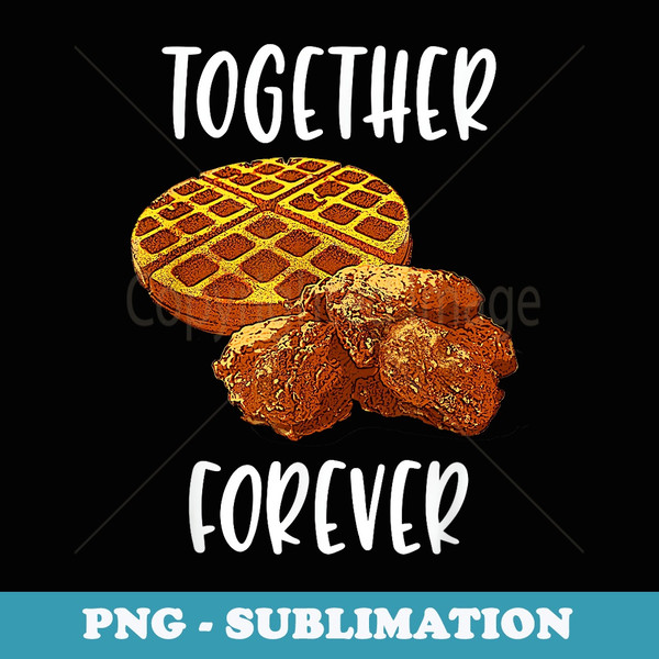 Chicken and Waffles - Instant PNG Sublimation Download