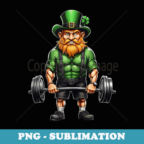 St Patricks Day Weightlifting Deadlift Fitness Leprechaun - Trendy Sublimation Digital Download