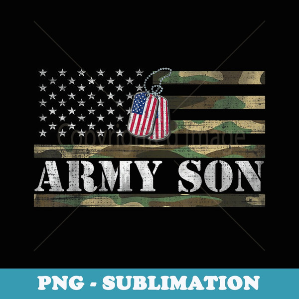 Army Son With American Flag Camo For Veteran Day - Modern Sublimation PNG File