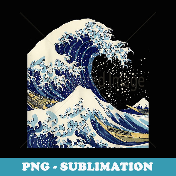 The Great Wave off Kanagawa by Hokusai T - PNG Transparent Sublimation File