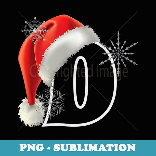 Cutest Capital Letter D Santa Monogram Christmas Holidays - Elegant Sublimation PNG Download