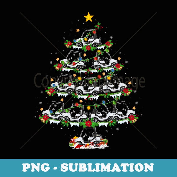 Golf Cart Lover Xmas Matching Santa Golf Cart Christmas Tree - Stylish Sublimation Digital Download