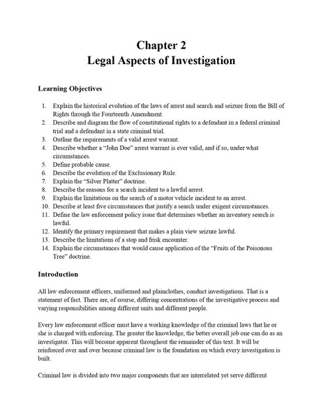 Solution Manual For Criminal Investigation 13th Edition By Charles Swanson, Robert W Taylor, Leonard Territo, Bryanna Fox, Neil Chamelin Chapter 1-22-1-10_page-