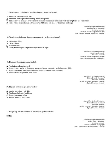 Test Bank For Introduction to Geography 16th Edition By Mark Bjelland, David H. Kaplan, Jon Malinowski Chapter 1-13-1-10_page-0005.jpg