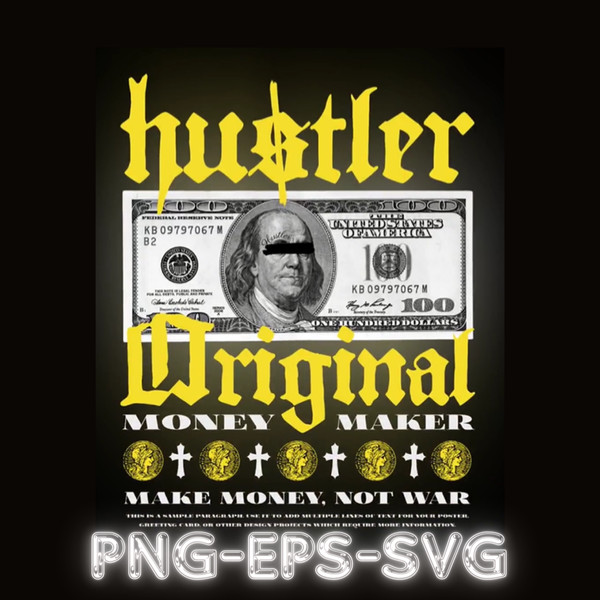 street wear design bundle - HUSTLER ORIGINAL - make money not war. png svg eps Files.png
