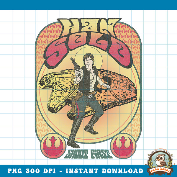 Star Wars Han Solo Shoot First Seventies Retro Poster png, digital download, instant .jpg