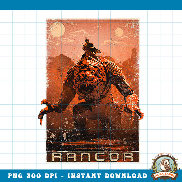 Star Wars The Book Of Boba Fett Riding The Rancor Poster PNG Download .jpg