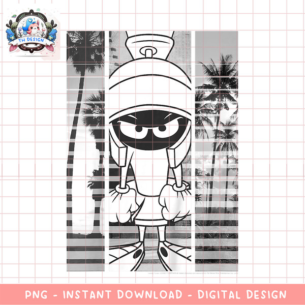 Kids Looney Tunes Marvin The Martian Grey Scale Panels png, digital download, instant .png