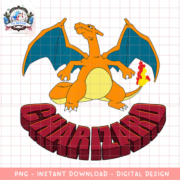 Pokemon  Charizard Stoic Pose Poster png, digital download, instant .png