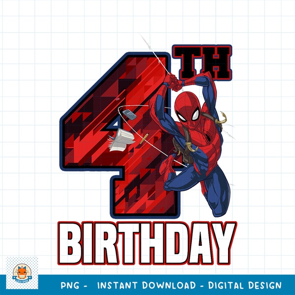 Marvel Spider-Man Web Swing 4th Birthday png, digital download .jpg