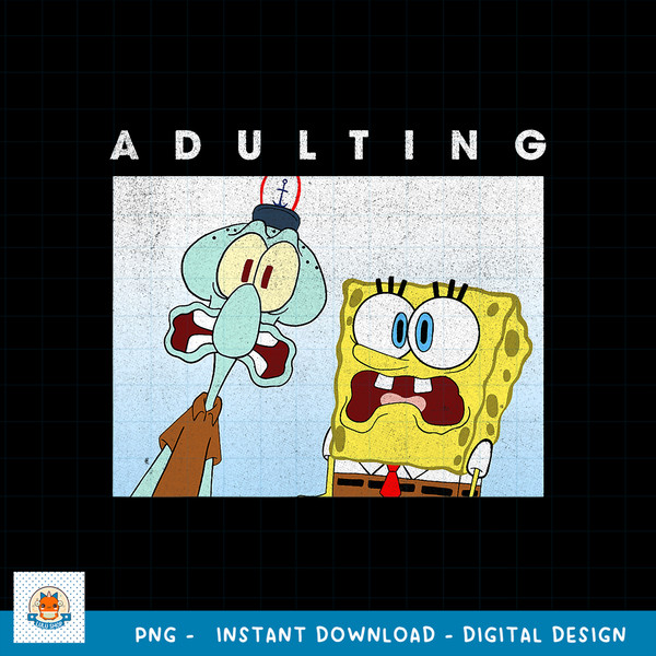 SpongeBob SquarePants _ Squidward Scared Of Adulting png, digital download .jpg