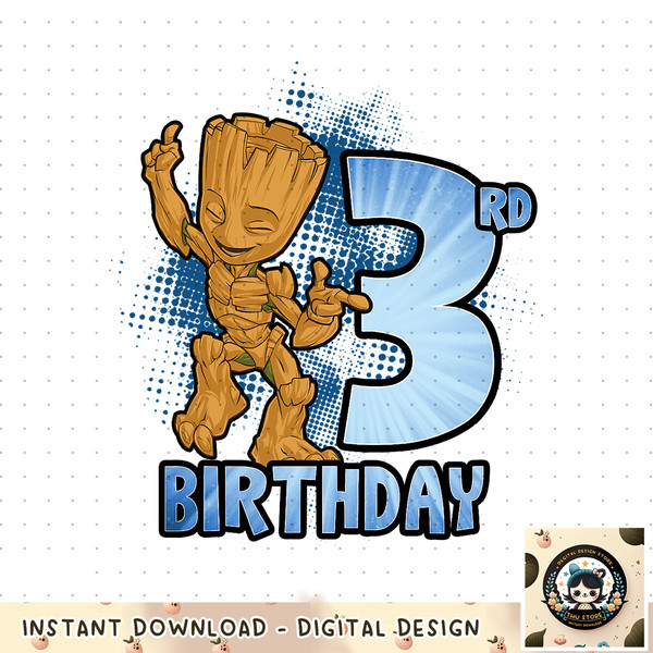 Marvel Guardians Of The Galaxy Baby Groot 3rd Birthday png, digital download, instant .jpg