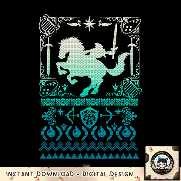 Nintendo Zelda Link and Epona Ugly Holiday Sweater png, digital download, instant png, digital download, instant .jpg