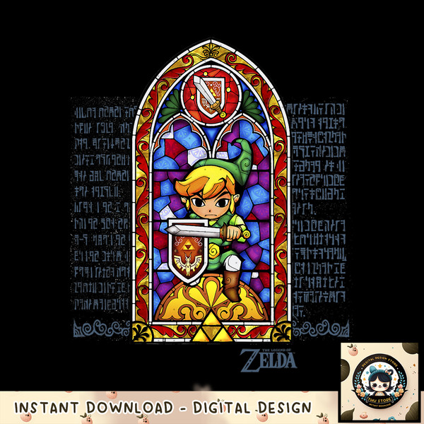 Nintendo Zelda Stained Glass Protector Graphic png, digital download, instant png, digital download, instant .jpg