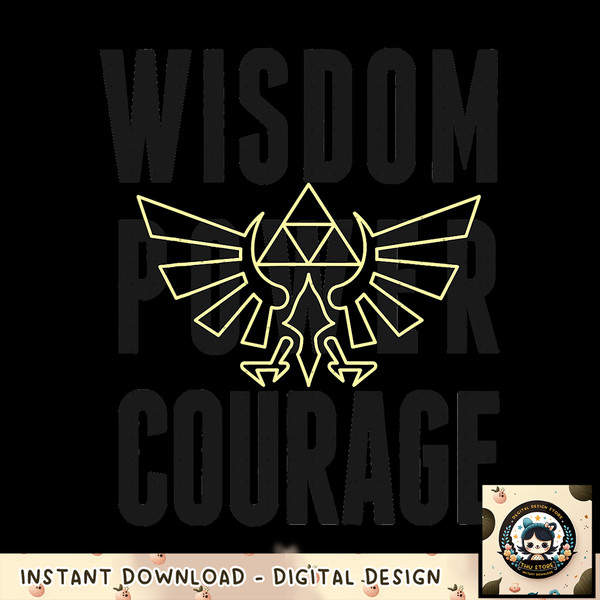 Nintendo Zelda Wisdom Power Courage Hyrule Graphic png, digital download, instant png, digital download, instant .jpg