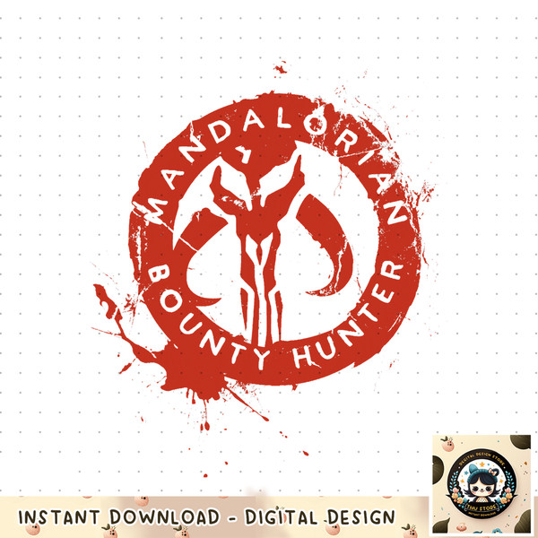 Star Wars The Mandalorian Bounty Hunter Stamp png, digital download, instant .jpg