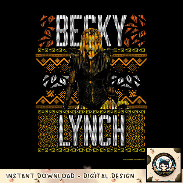 WWE Christmas Ugly Sweater Becky Lynch png, digital download, instant .jpg