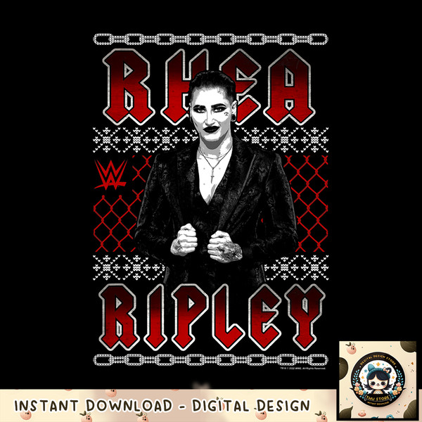 WWE Christmas Ugly Sweater Rhea Ripley png, digital download, instant .jpg