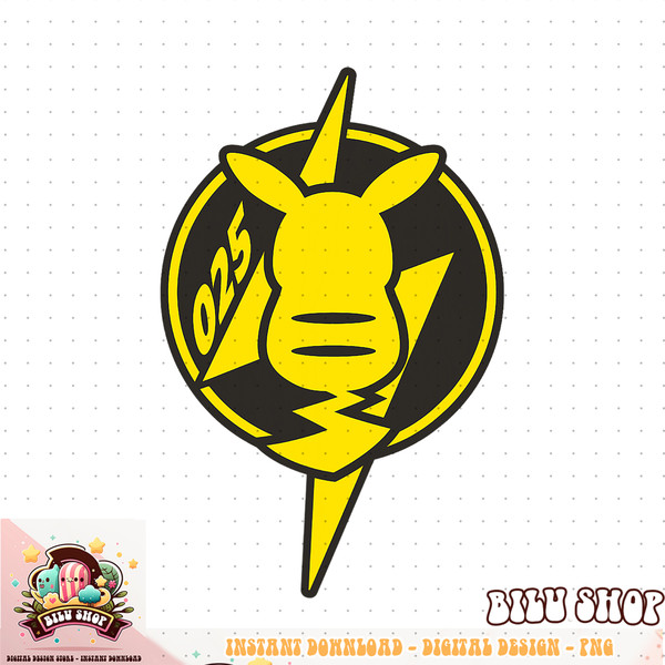 Pokemon  Pikachu Back 025 Thunder Electro Bolt Logo T-Shirt .jpg