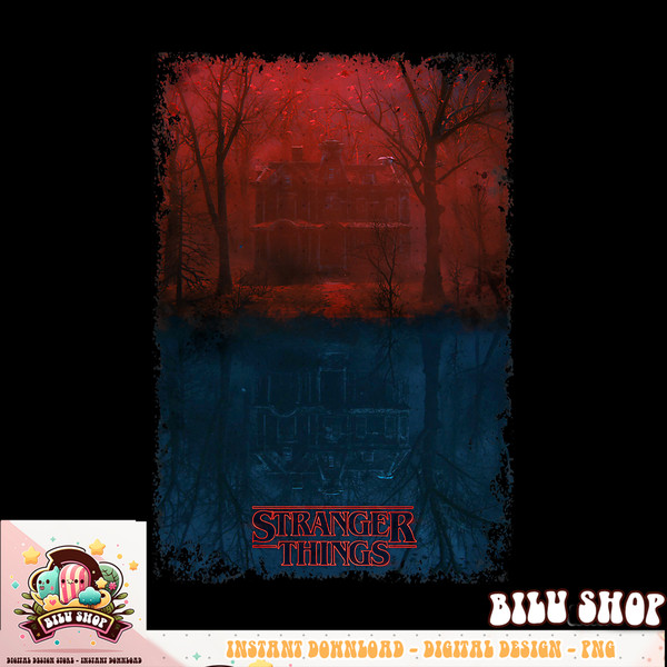 Stranger Things 4 Creel Murder Mansion Upside Down Poster T-Shirt .jpg