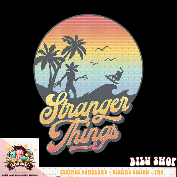 Stranger Things 4 Demogorgon Silhouette Sunset T-Shirt .jpg