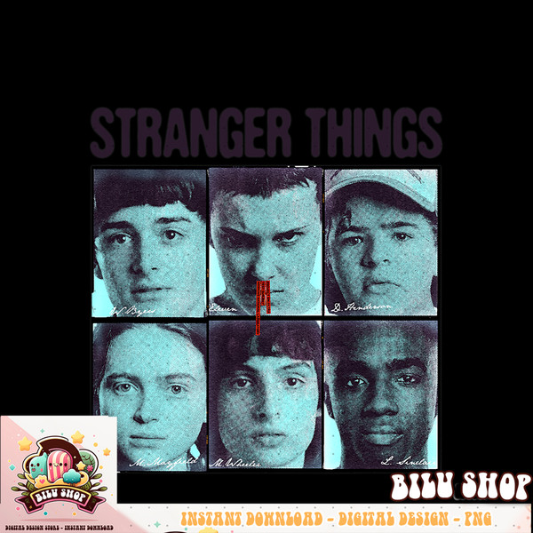 Stranger Things 4 Group Shot Blue Portraits T-Shirt .jpg