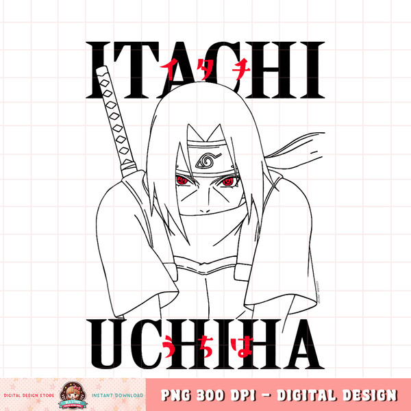 Naruto Shippuden Itachi Line Work png, digital download, instant .jpg