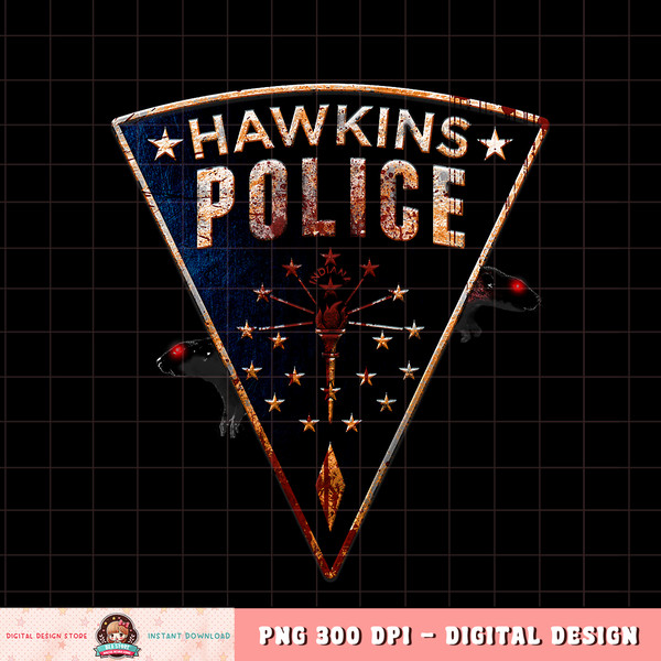 Netflix Stranger Things Hawkins Police Rats Patch png, digital download, instant .jpg