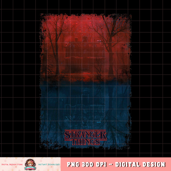 Stranger Things 4 Creel Murder Mansion Upside Down Poster png, digital download, instant .jpg