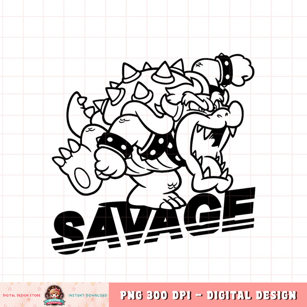 Super Mario Savage Bowser Graphic png, digital download, instant png, digital download, instant .jpg