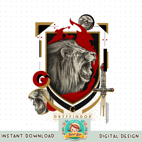 Harry Potter Gryffindor Shield Realistic Lion PNG Download copy.jpg