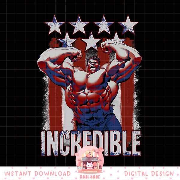 Marvel Hulk Incredible Stars and Stripes Graphic png, digital download, instant png, digital download, instant .jpg