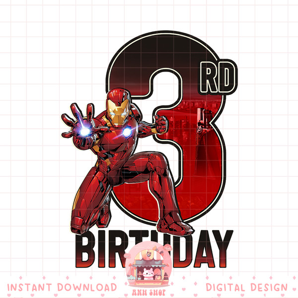 Marvel Iron Man 3rd Birthday Action Pose Graphic png, digital download, instant png, digital download, instant .jpg