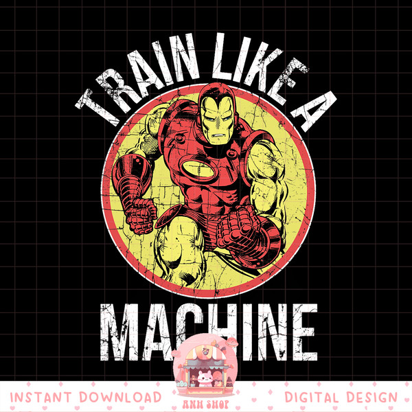 Marvel Iron Man Train Like a Machine Vintage Graphic png, digital download, instant png, digital download, instant.pngMarvel Iron Man Train Like a Machine Vinta