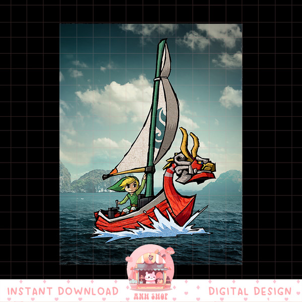 Nintendo Zelda Wind Waker Link Photo-Real Ship Sail png, digital download, instant png, digital download, instant .jpg