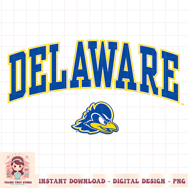 Delaware Fightin Blue Hens Arch Over Pink PNG Download.jpg