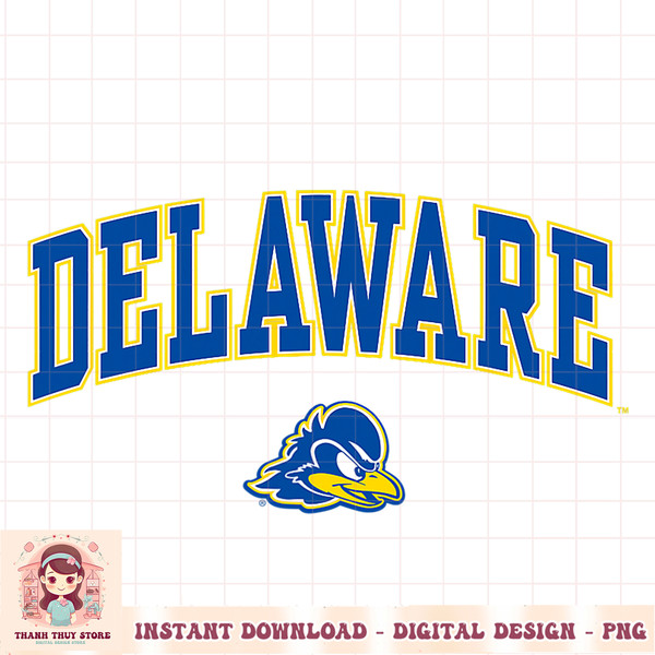 Delaware Fightin Blue Hens Arch Over White PNG Download.jpg