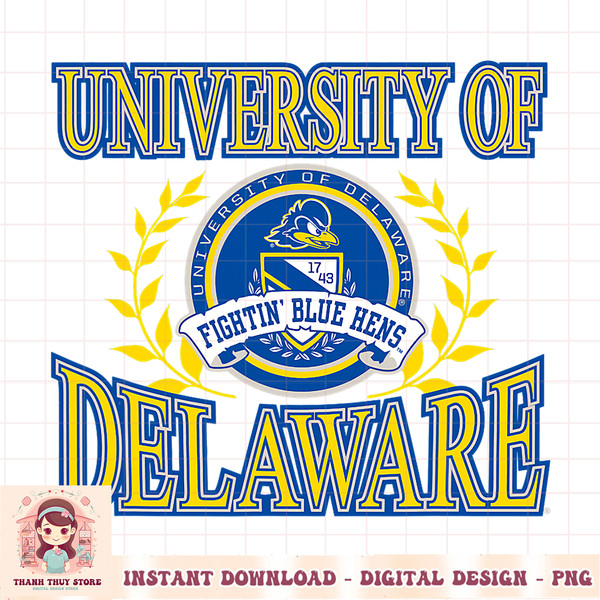 Delaware Fightin Blue Hens Laurels Officially Licensed PNG Download.jpg