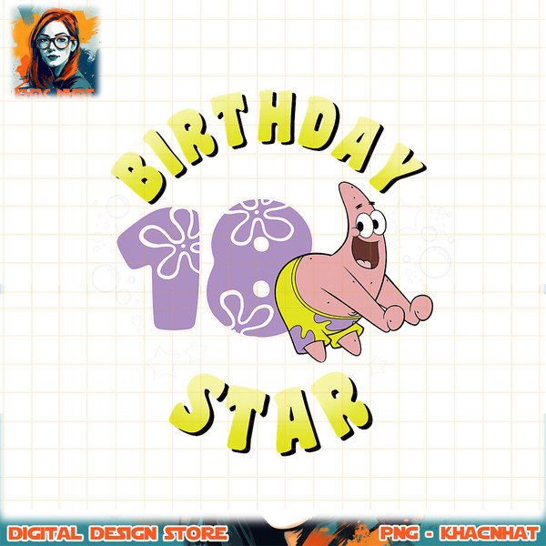 Nickelodeon SpongeBob SquarePants Patrick Star 18th Birthday png, digital download, instant .jpg