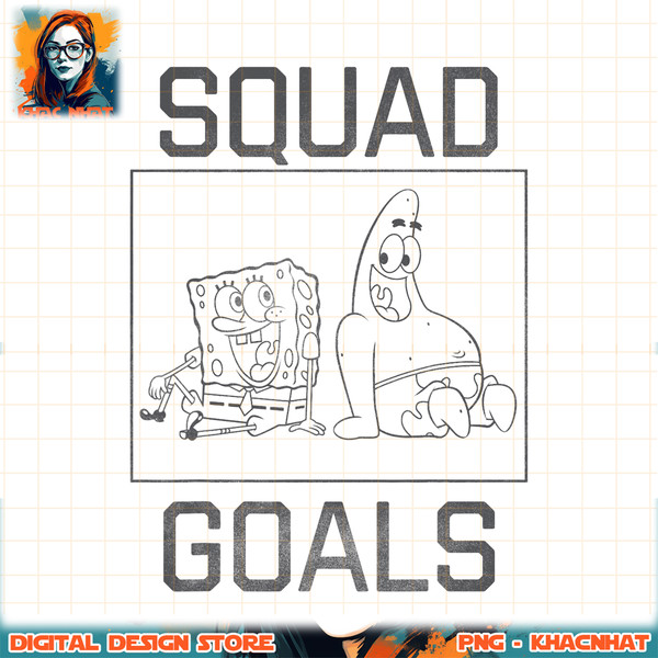 SpongeBob SquarePants BFFS Squad Goals png, digital download, instant .jpg
